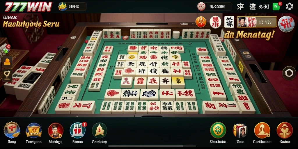 Tampilan gameplay Mahjong di 777WIN yang menarik dan seru.