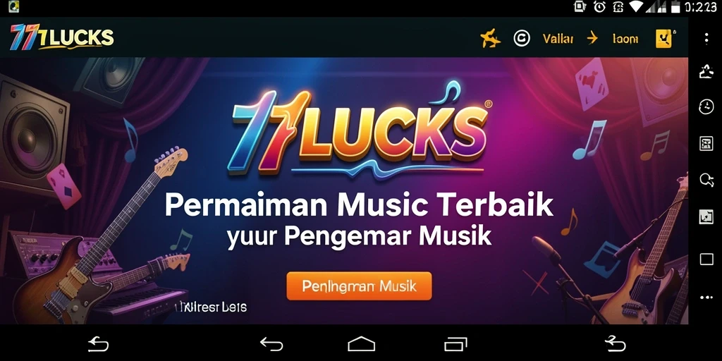 Screenshot dari gameplay 77LUCKS yang menampilkan pengalaman bermain musik.