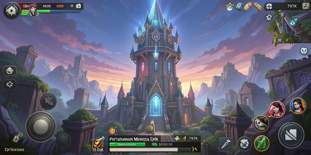 Tampilan gameplay Tower Defense yang menarik dan menantang.