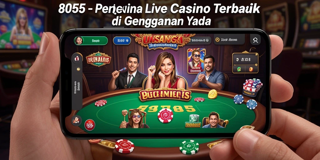 Screenshot utama 8055 menunjukkan gameplay Live Casino yang mendebarkan.