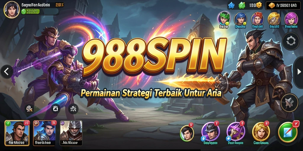 Screenshot gameplay dari 988SPIN yang menunjukkan strategi pertempuran.