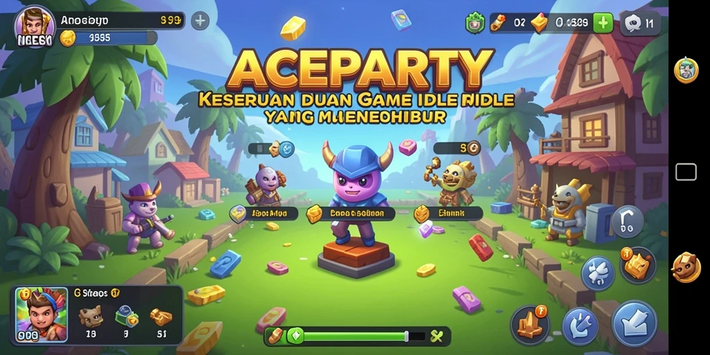 Screenshot gameplay ACEPARTY menampilkan aksi seru dalam permainan Idle.