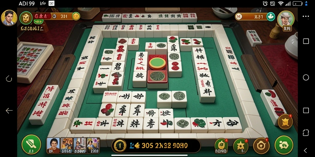 Screenshot ADI99 menampilkan gameplay Mahjong yang menarik dan penuh tantangan.