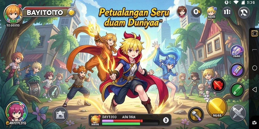 Tangkapan layar utama BAYITOTO menampilkan pertempuran karakter Anime yang dinamis.