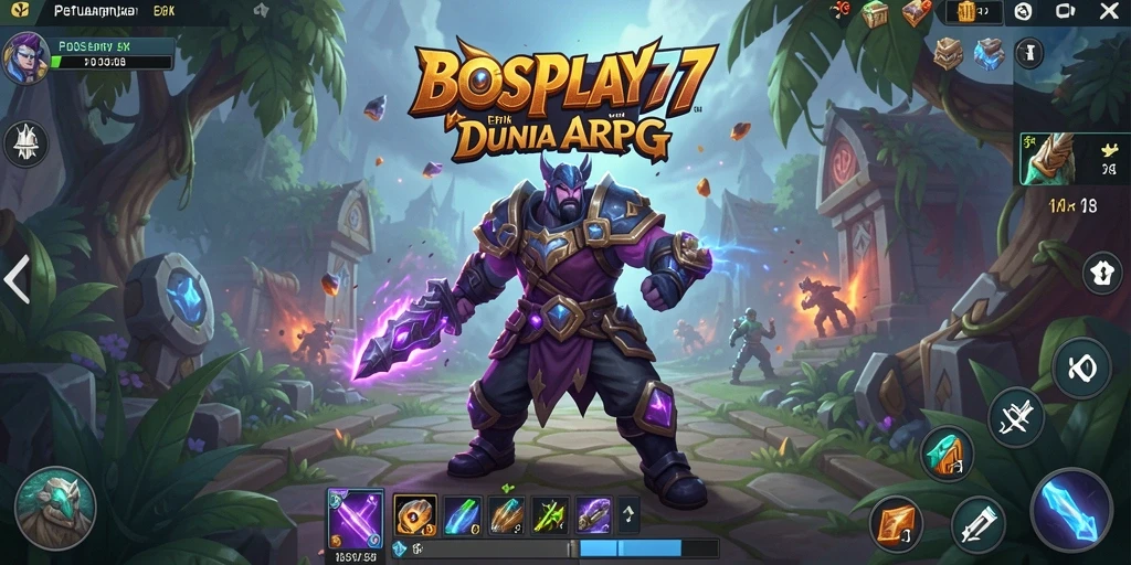 Tangkapan layar gameplay ARPG dari BOSPLAY77 yang menampilkan aksi seru.