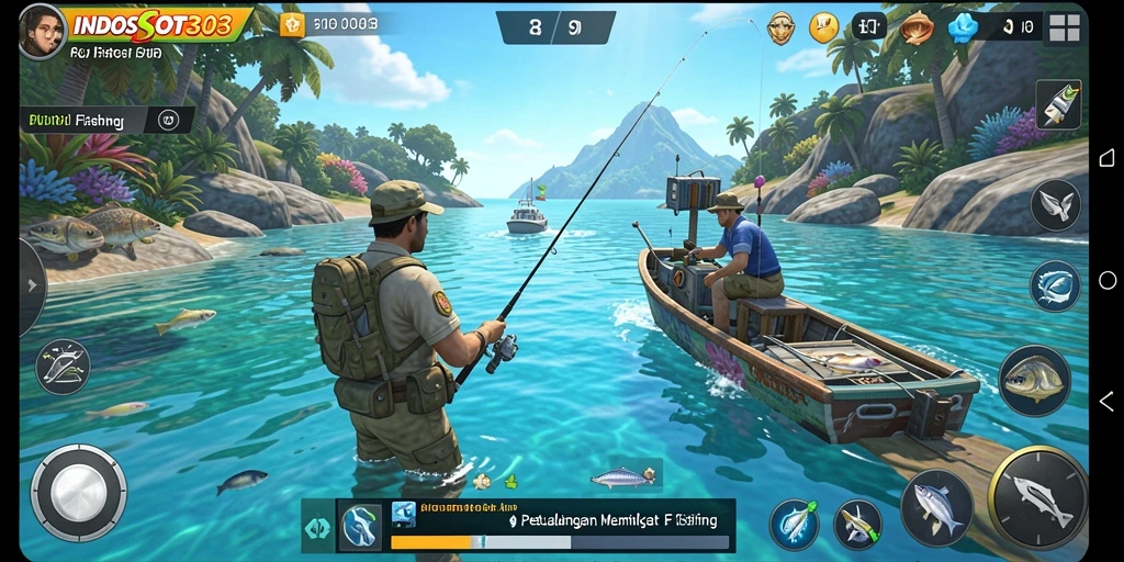 Gameplay <strong>INDOSLOT303</strong> menampilkan momen seru saat memancing dengan grafik menawan.