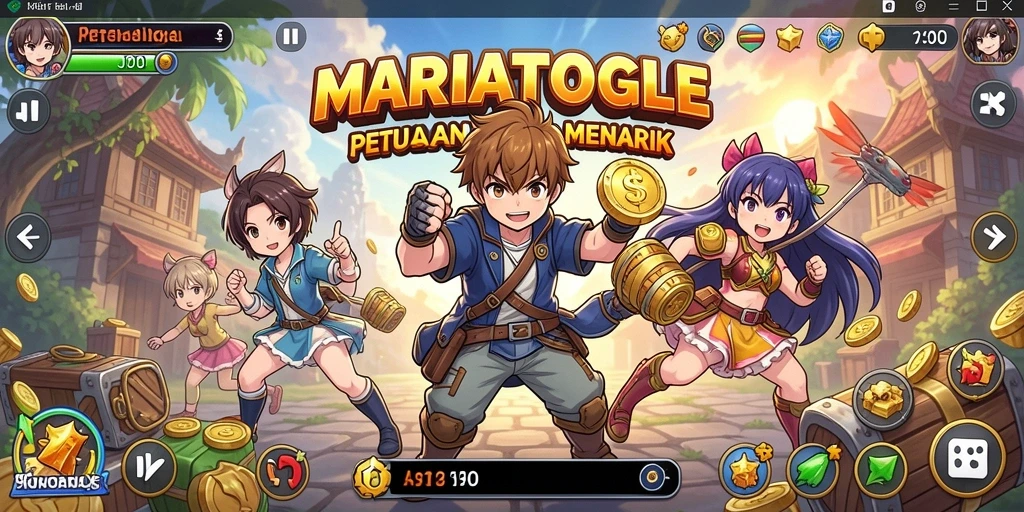 Tangkapan layar utama MARIATOGEL menunjukkan aksi seru dalam dunia anime.