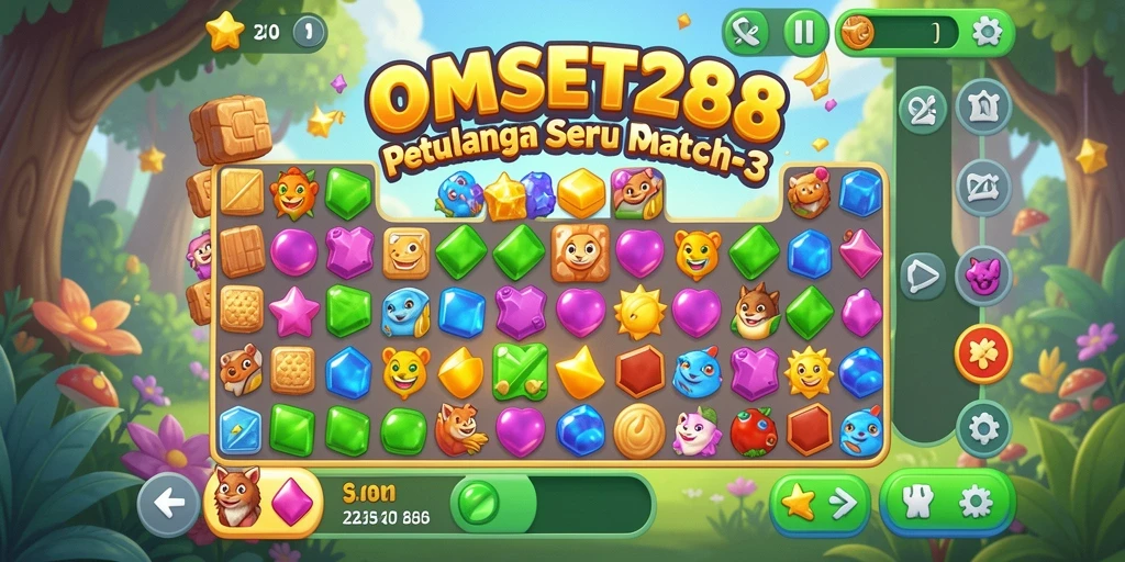 Gameplay menarik dengan berbagai tantangan Match-3 yang seru.
