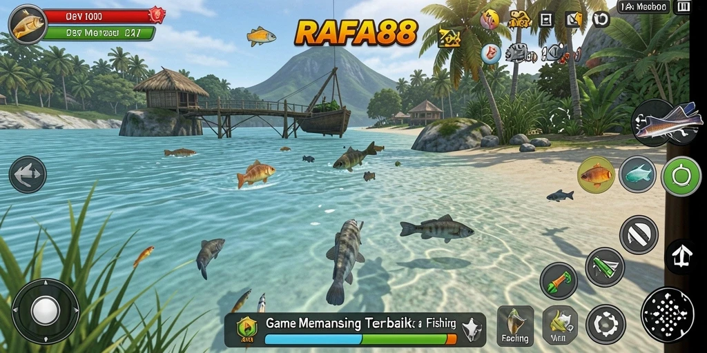 Tampilan gameplay memancing yang seru dan menantang di RAFA88.