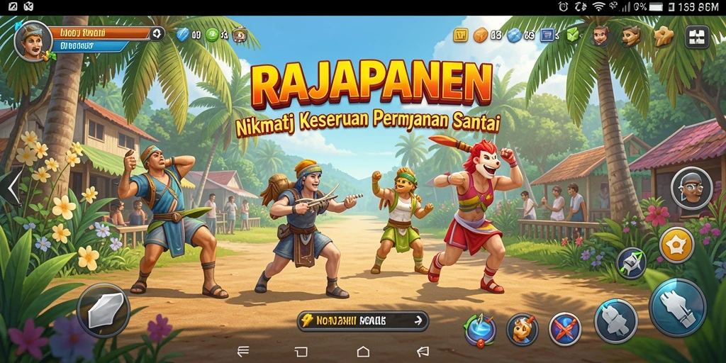 Tampilan menarik dalam gameplay RAJAPANEN yang seru dan penuh warna.