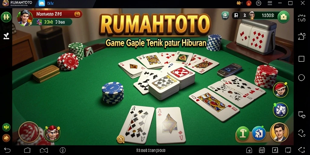 Gameplay seru Gaple di RUMAHTOTO dengan tampilan menarik.