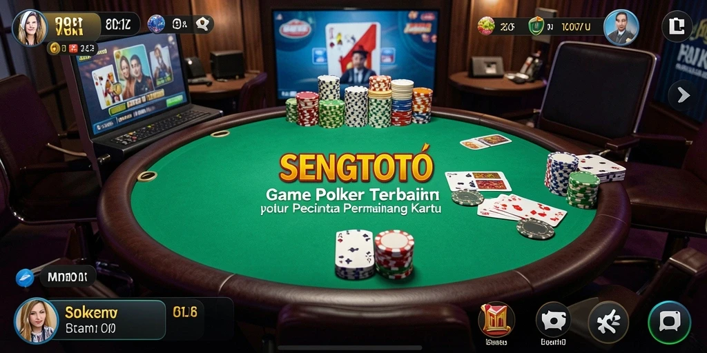 Gambaran gameplay SENGTOTO yang menegangkan dan penuh strategi poker.