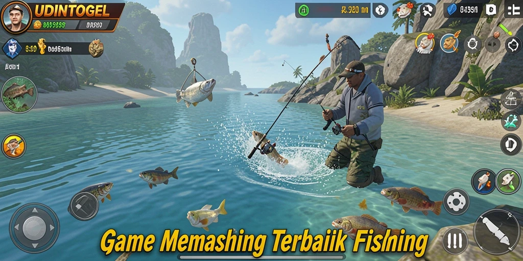 Gameplay menarik dari UDINTOGEL saat menangkap ikan secara online.