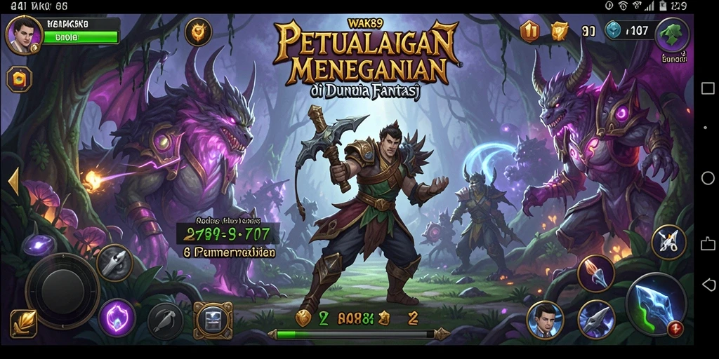 Tangkapan layar utama WAK89 menampilkan aksi petualangan seru di dunia fantasi.