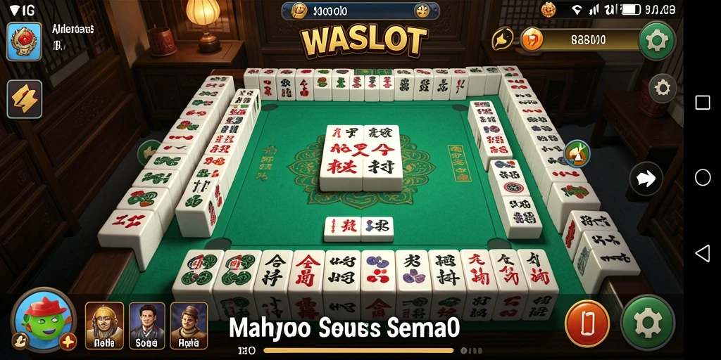 Screenshot utama WASLOT yang menampilkan gameplay Mahjong yang seru.