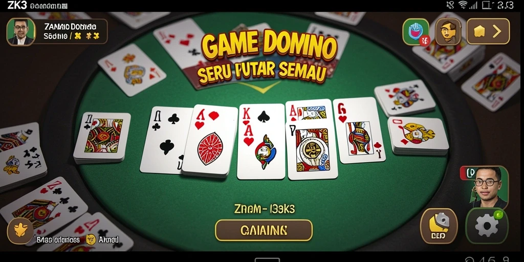 Tampilan gameplay ZK3 yang penuh aksi dalam permainan Domino.